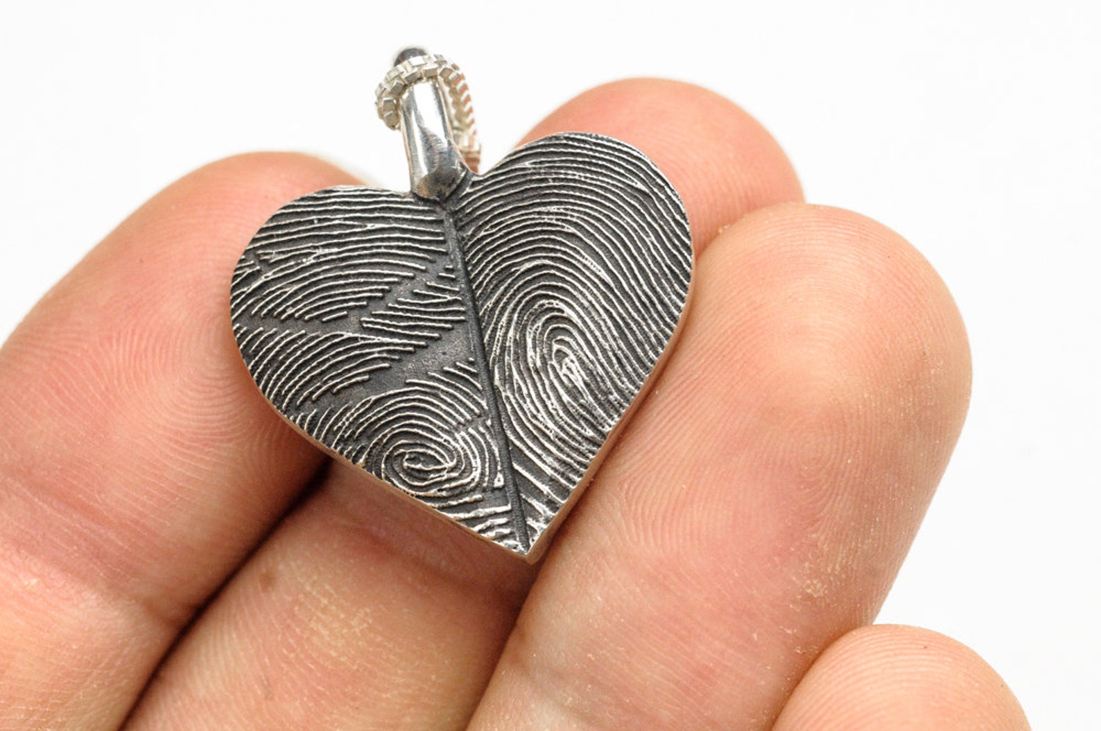 Heart thumbprint necklace Clearance