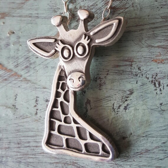 Giraffe Necklace Africa Silver Sterling Giraffe Jewelry April the