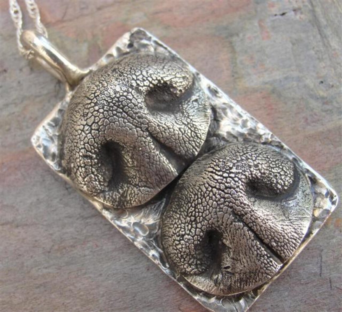 Dog Nose Necklace Personalized in Sterling Silver Etsy