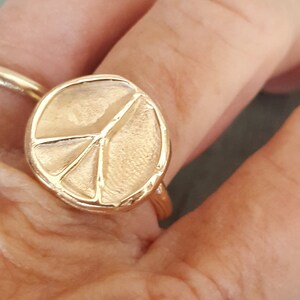 Peace Sign Ring, 14kt Gold Peacesign Ring, Peace Jewelry