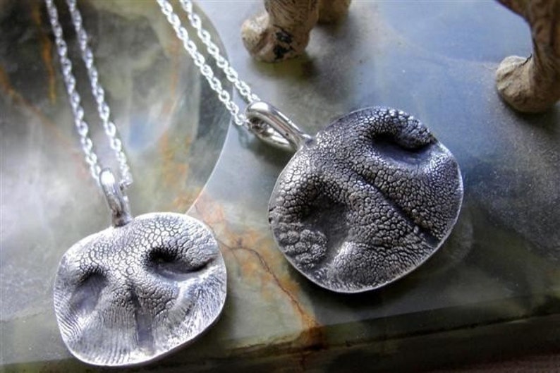 Dog Nose Print Necklace Personalized in Sterling Silver Large image 3