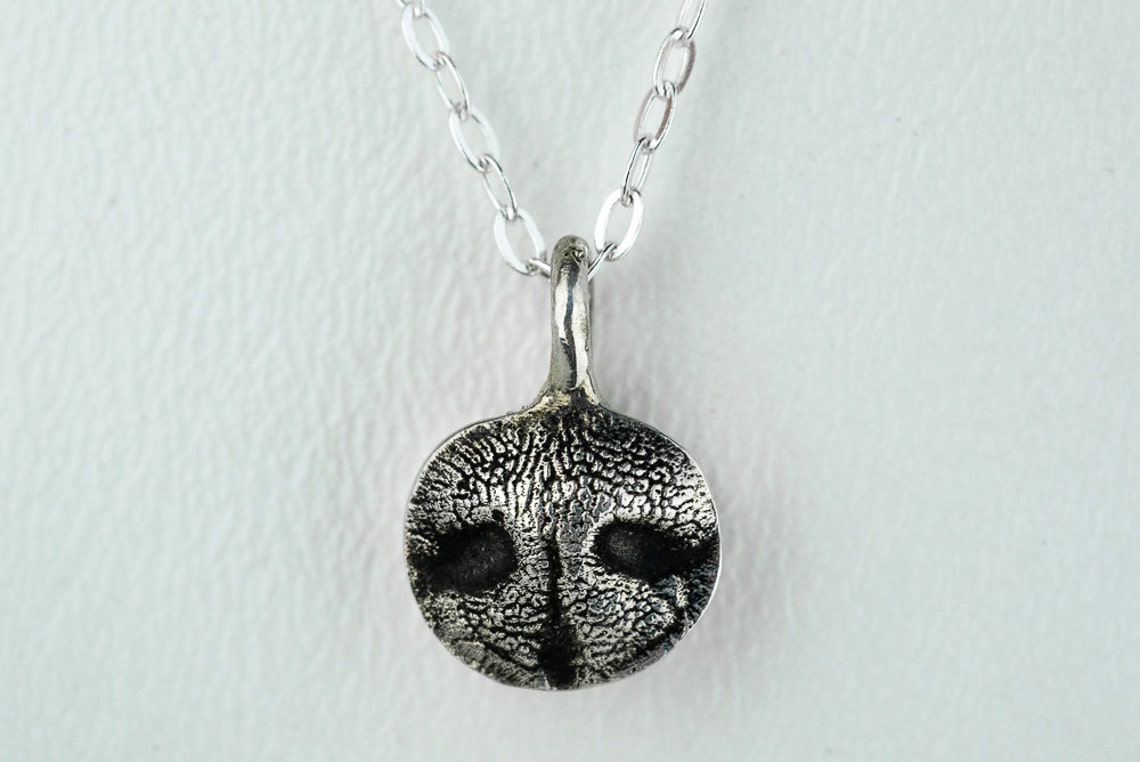 Dog Nose Necklace Silver Mini Dog Snout Charm Etsy