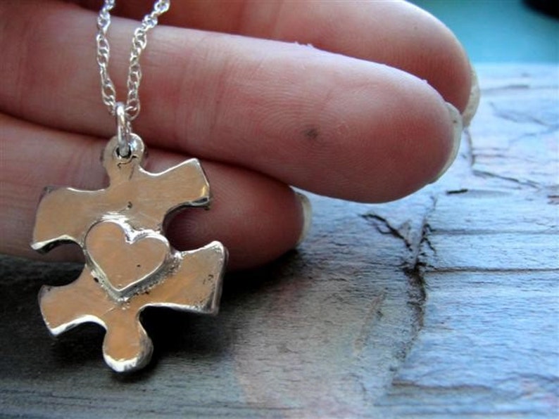 Puzzle Piece Necklace in Sterling Silver image 5