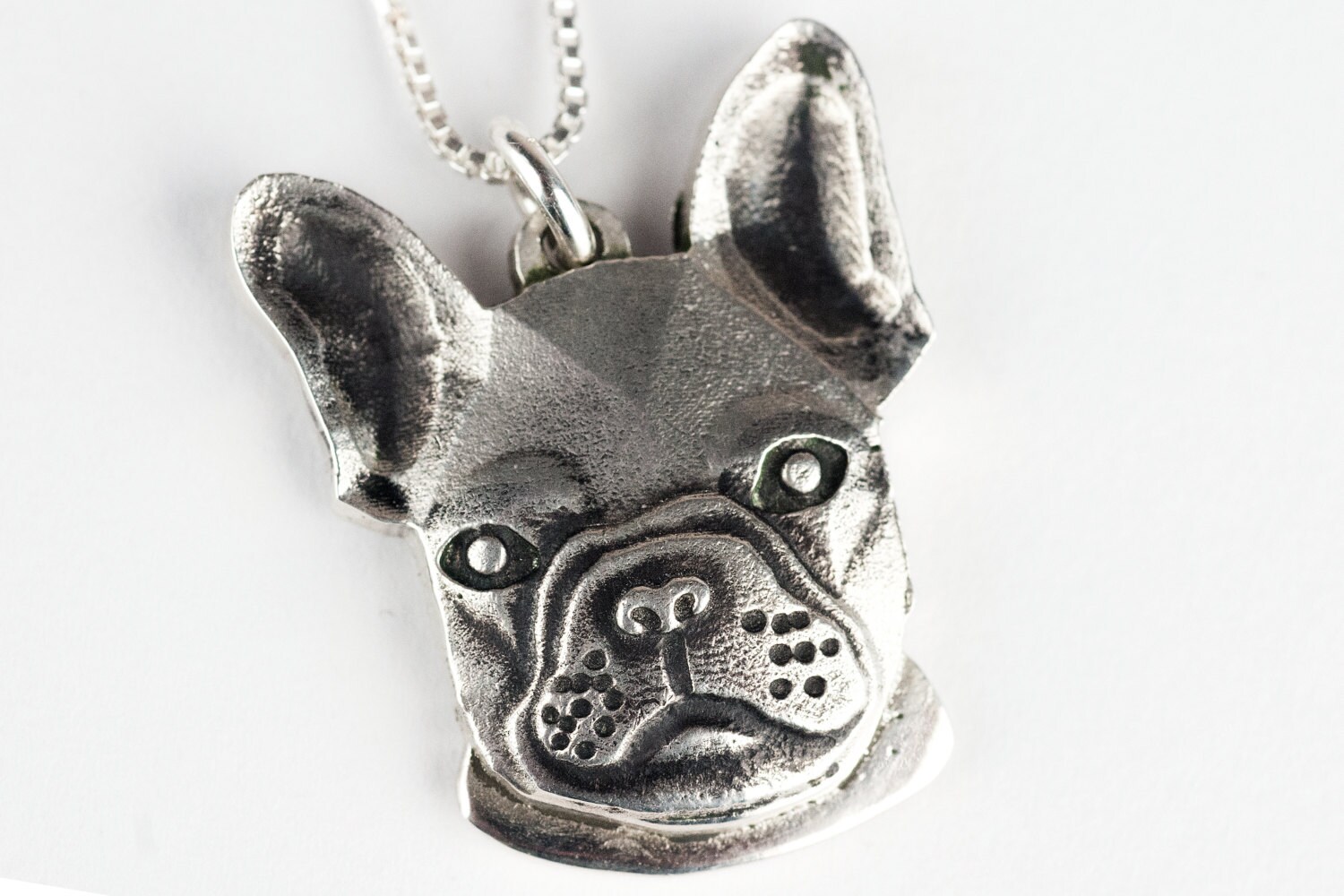 Französische Bulldogge Halskette Schmuck Sterling Silber Frenchie