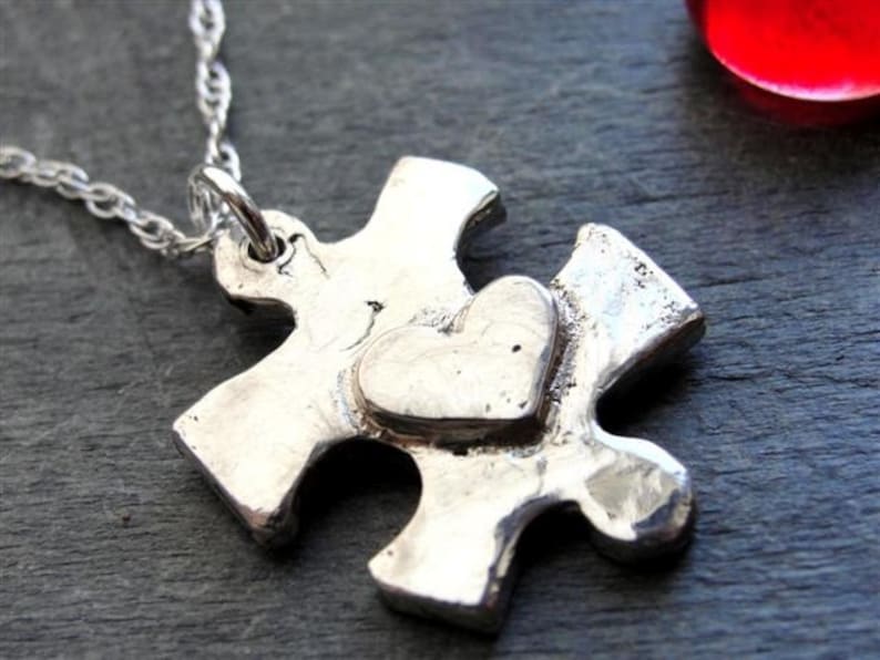 Puzzle Piece Necklace in Sterling Silver image 1