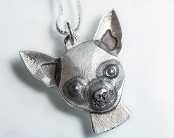 Chihuahua Necklace Jewelry Sterling Silver Pendant Personalized