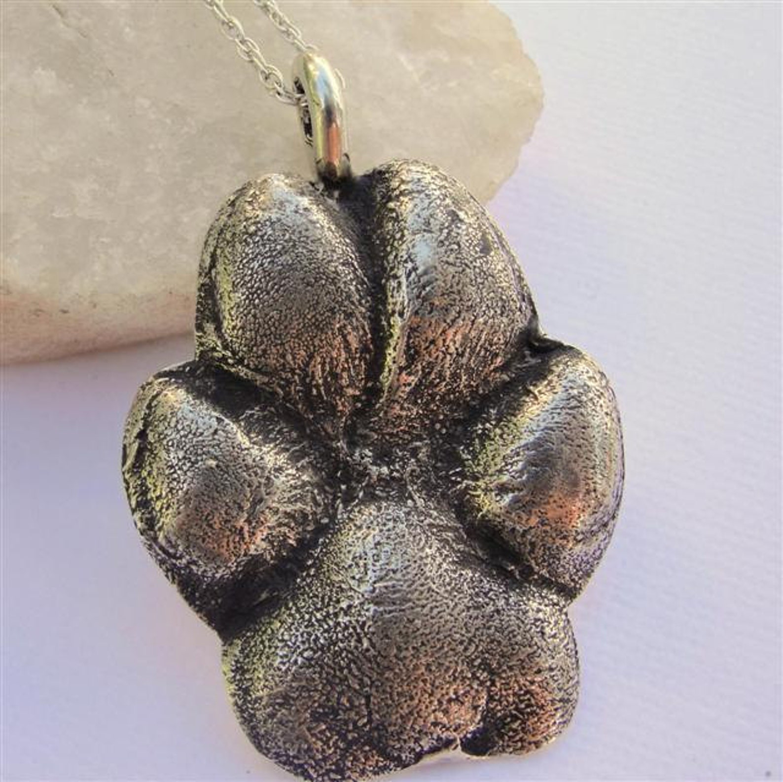 Dog Paw Print Necklace Jewelry Personalized in Sterling Silver Etsy