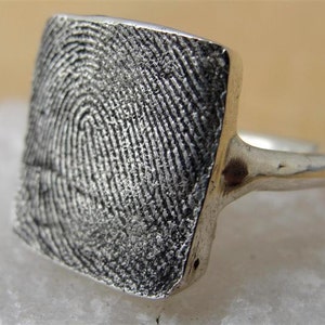 Custom  Order  Fingerprint Thumbprint Ring Jewelry in Sterling Silver