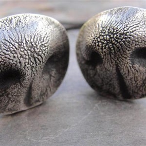 Custom Dog Nose Cufflinks Cuff Links Personalized Sterling Silver Fathers Day image 1