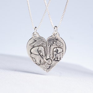Puzzle Piece Heart Necklace Elephant Jewelry Sterling Silver