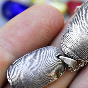 Fingerprint Thumbprint Necklace in Sterling Silver image 4