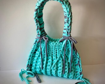 Crochet Bag Handmade, Crochet Purse, T Shirt Crochet Purse, Handmade Bag, Luxury Bag