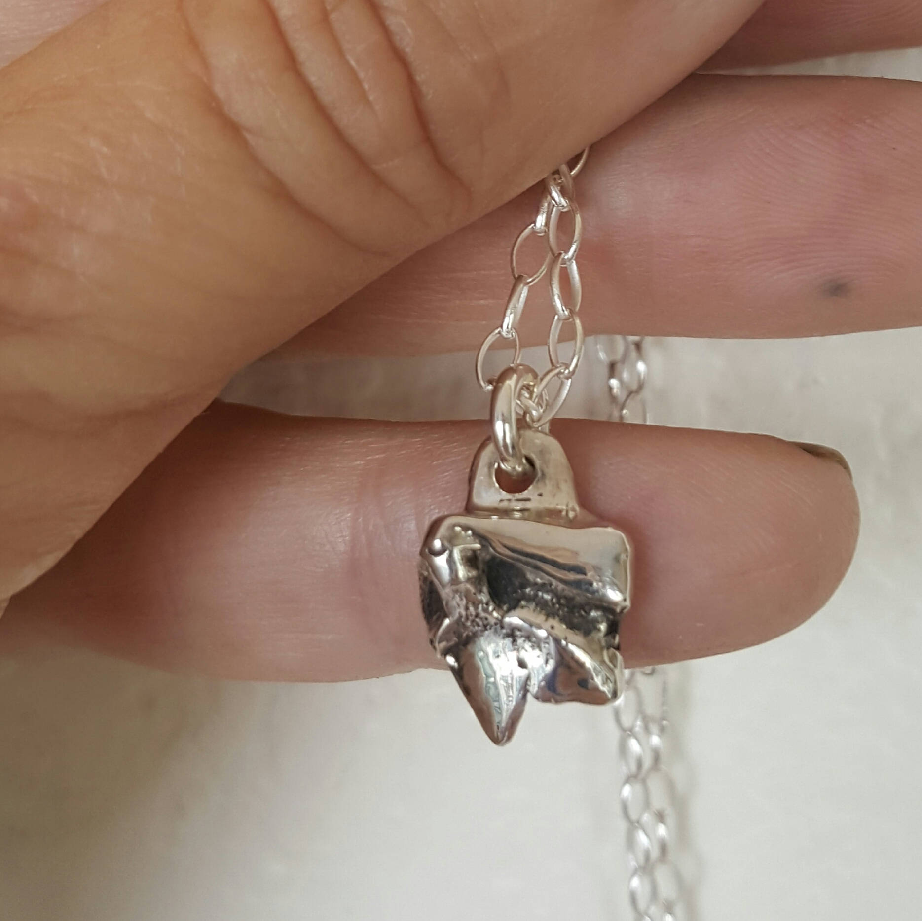 Canine Tooth Necklace Dog Teeth Pendant Custom Sterling Silver Etsy