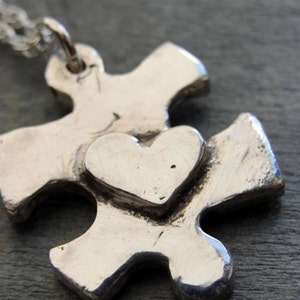 Puzzle Piece Necklace in Sterling Silver image 2