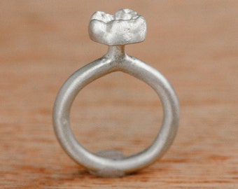 Baby Tooth Ring Molar Sterling Silver Baby Teeth Jewelry Personalized