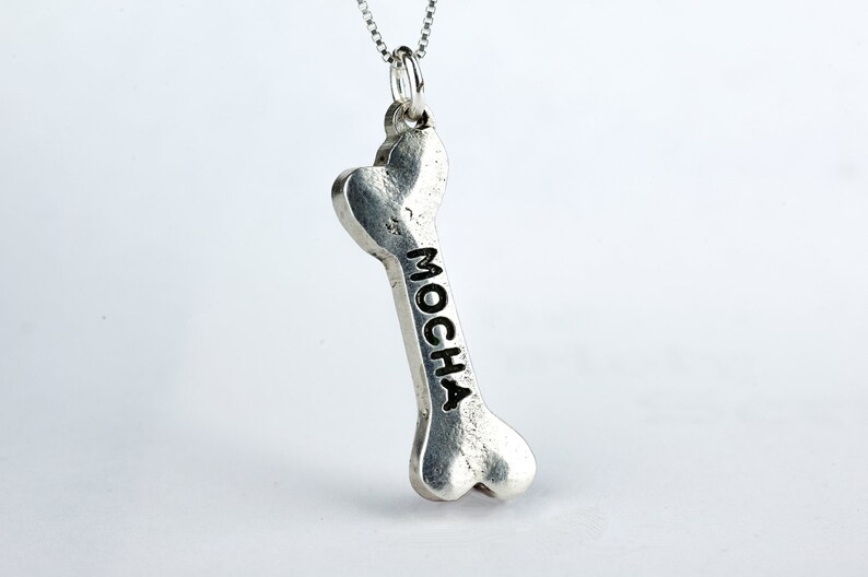 Collar de hueso de perro personalizado de joyas de plata | Etsy