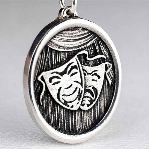 Drama Mask Necklace Etsy