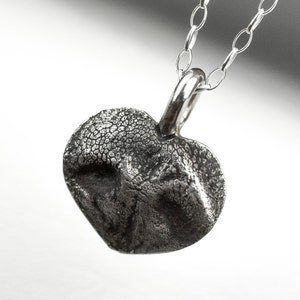 Dog Nose Heart Necklace Custom Personalized Sterling Silver Pendant