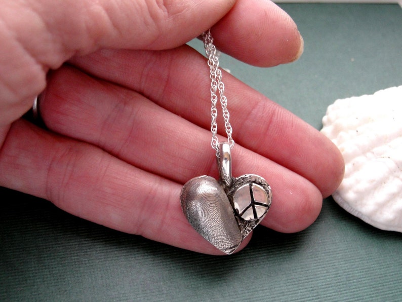 Fingerprint Necklace Thumbprint in Sterling Silver Personalized image 5