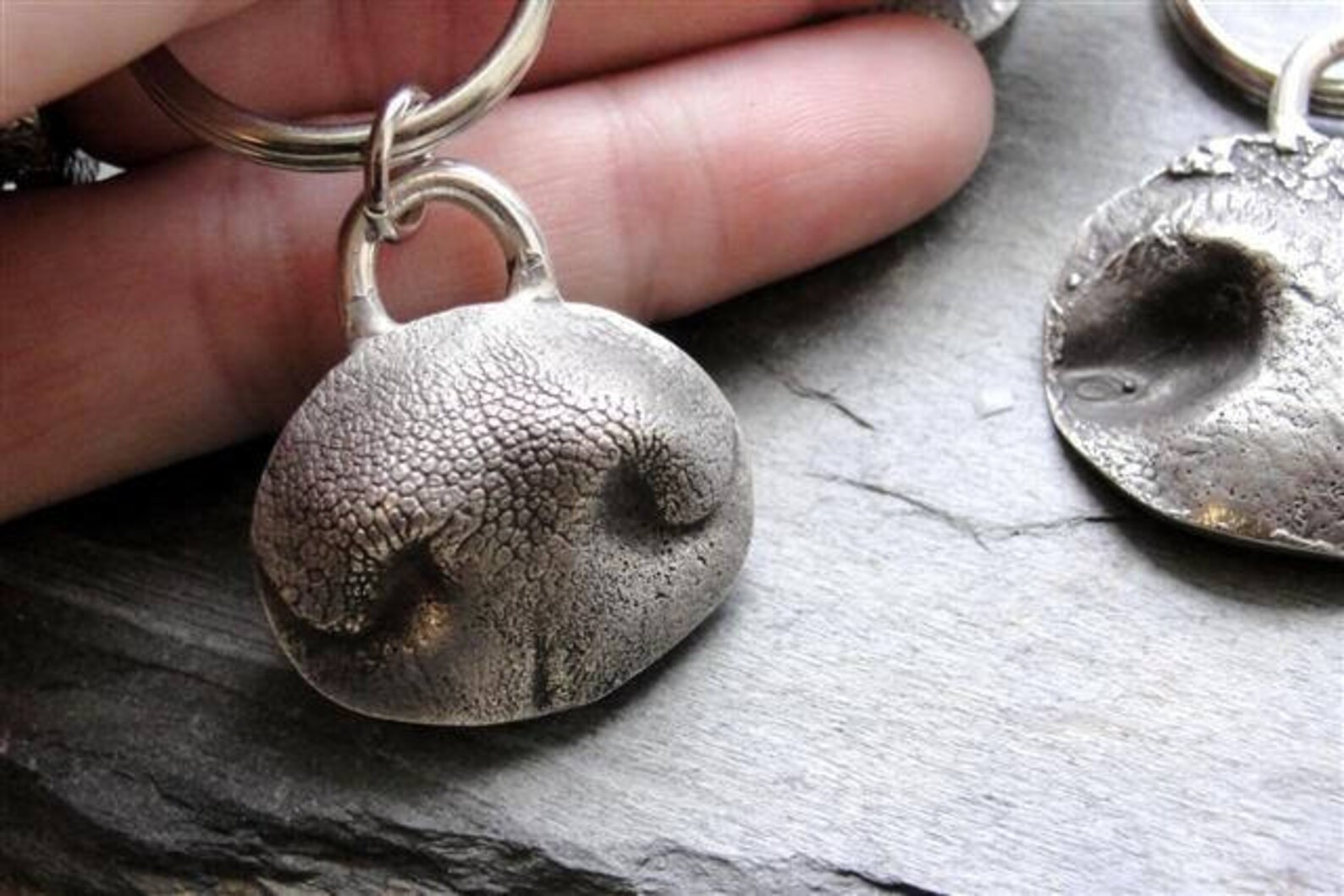 Dog Nose Keychain Pet Jewelry Extra Large Personalized With Name