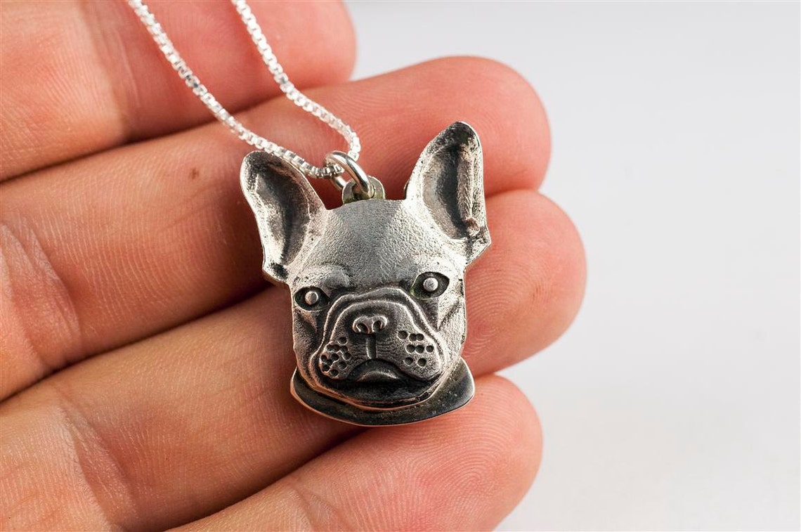 French Bulldog Necklace Jewelry Sterling Silver Frenchie Etsy