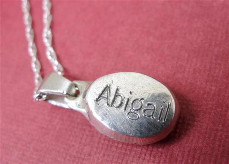 Fingerprint Thumbprint Necklace Sterling Silver Baby Infant Engraved