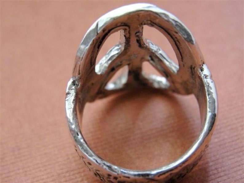 Peace Sign Ring in Sterling Silver image 5