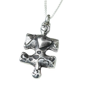 Puzzle Piece Heart Necklace Jewelry Hearts Silver Personalized