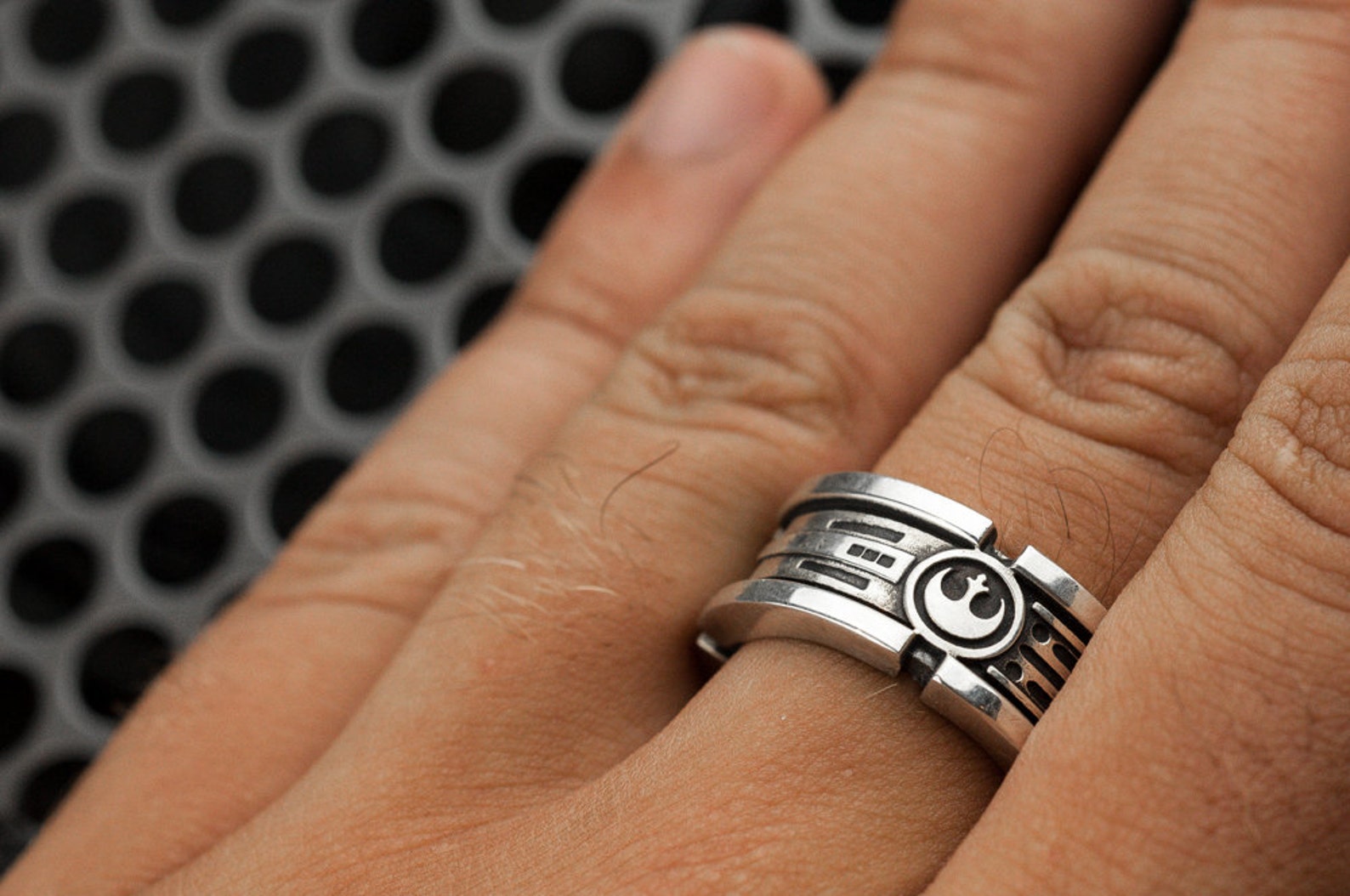 Lightsaber Wedding Ring Band Sterling Silver Custom Ring Etsy