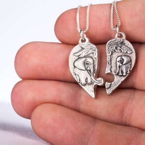Puzzle Piece Heart Necklace Elephant Jewelry Sterling Silver image 3