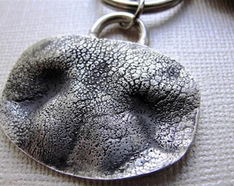 Dog Nose Keychain Key Chain Personalized in Sterling Silver