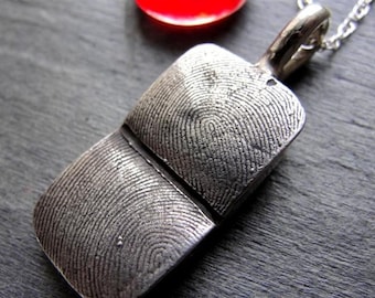 Collier bijou personnalisé Empreinte digitale en argent sterling