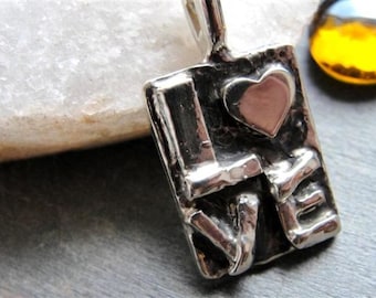 Love Heart Necklace in Sterling Silver