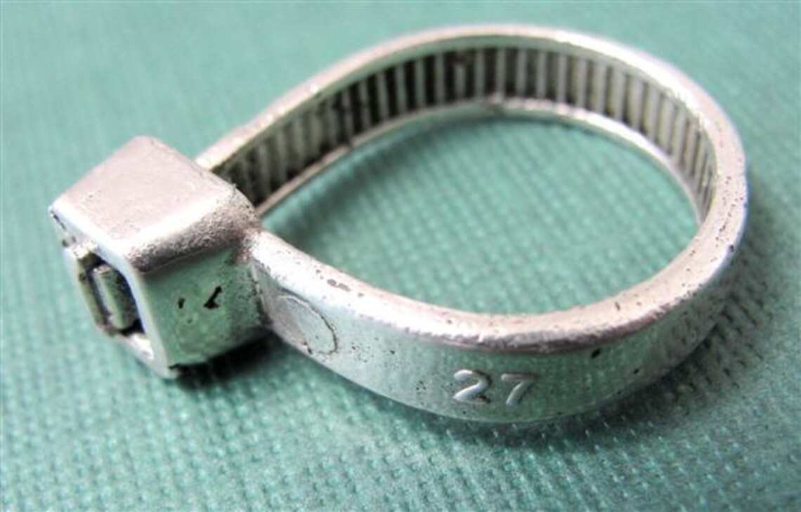 Zip Tie Ring Silver Jewelry Sterling Silver Band Etsy