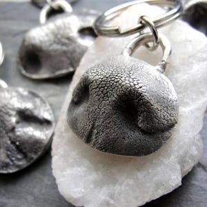 Dog Nose Keychain Pet Jewelry  Extra Large Personalized With Name Sterling Silver Large Dog EXPRESS SHIPPING