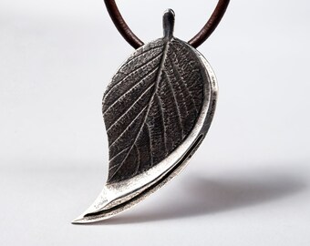 Leaf Blade Necklace Pendant Jewelry Sterling Silver