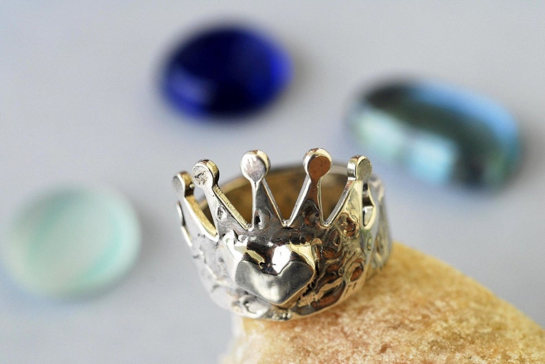 Crown Ring Heart in Sterling Silver image 3