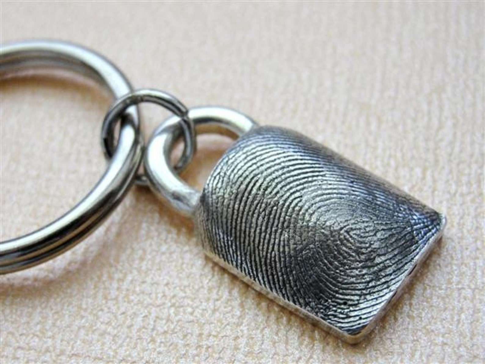 Custom Fingerprint Keychain Thumbprint Key Chain in Sterling Etsy