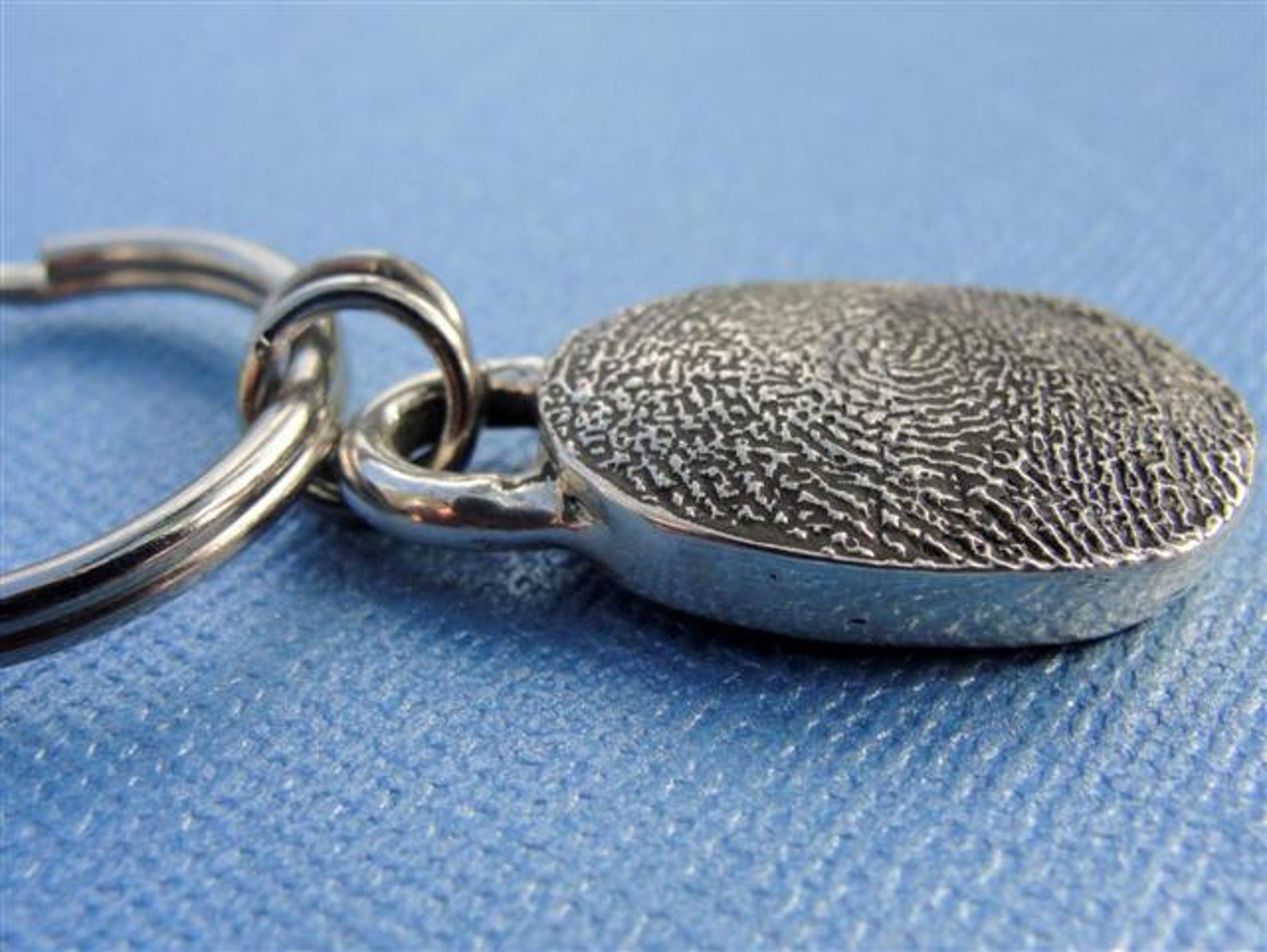 Fingerprint Keychain Jewelry Thumbprint Key Chain in Sterling Etsy
