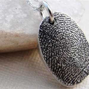 Custom Fingerprint Necklace Jewelry Thumbprint in Sterling Silver Personalized EXPRESS SHIPPING image 2