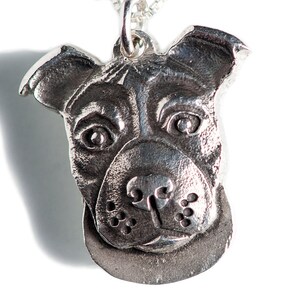 Pit Bull Schmuck Sterling Silber Hund Halsbandanh&auml;nger personalisiert
