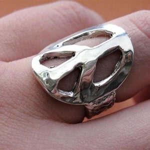 Peace Sign Ring in Sterling Silver image 1