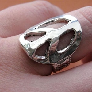 Peace Sign Ring in Sterling Silver
