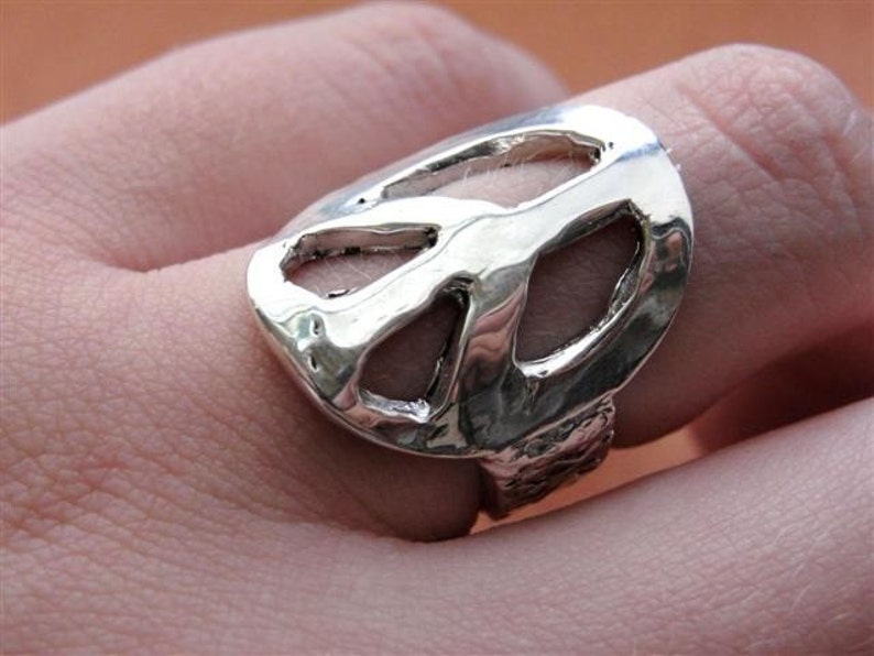 Peace Sign Ring in Sterling Silver image 1