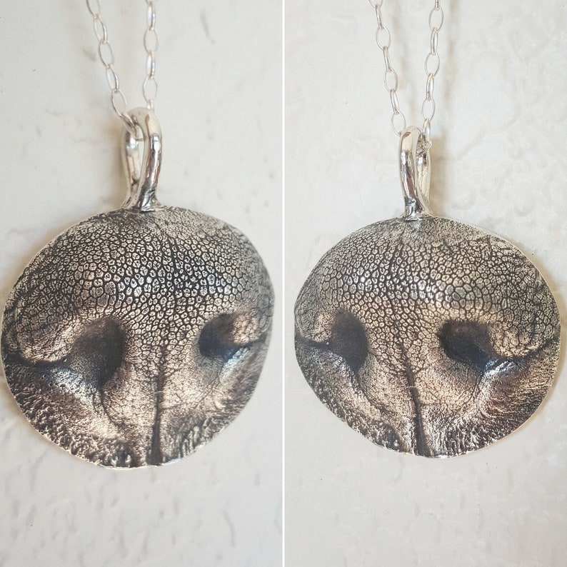 Dog Nose Necklace Personalized in Sterling Silver Large Etsy