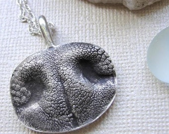 Dog Nose Print Necklace Personalized in Sterling Silver Extra Large EXPRESS SHIPPING