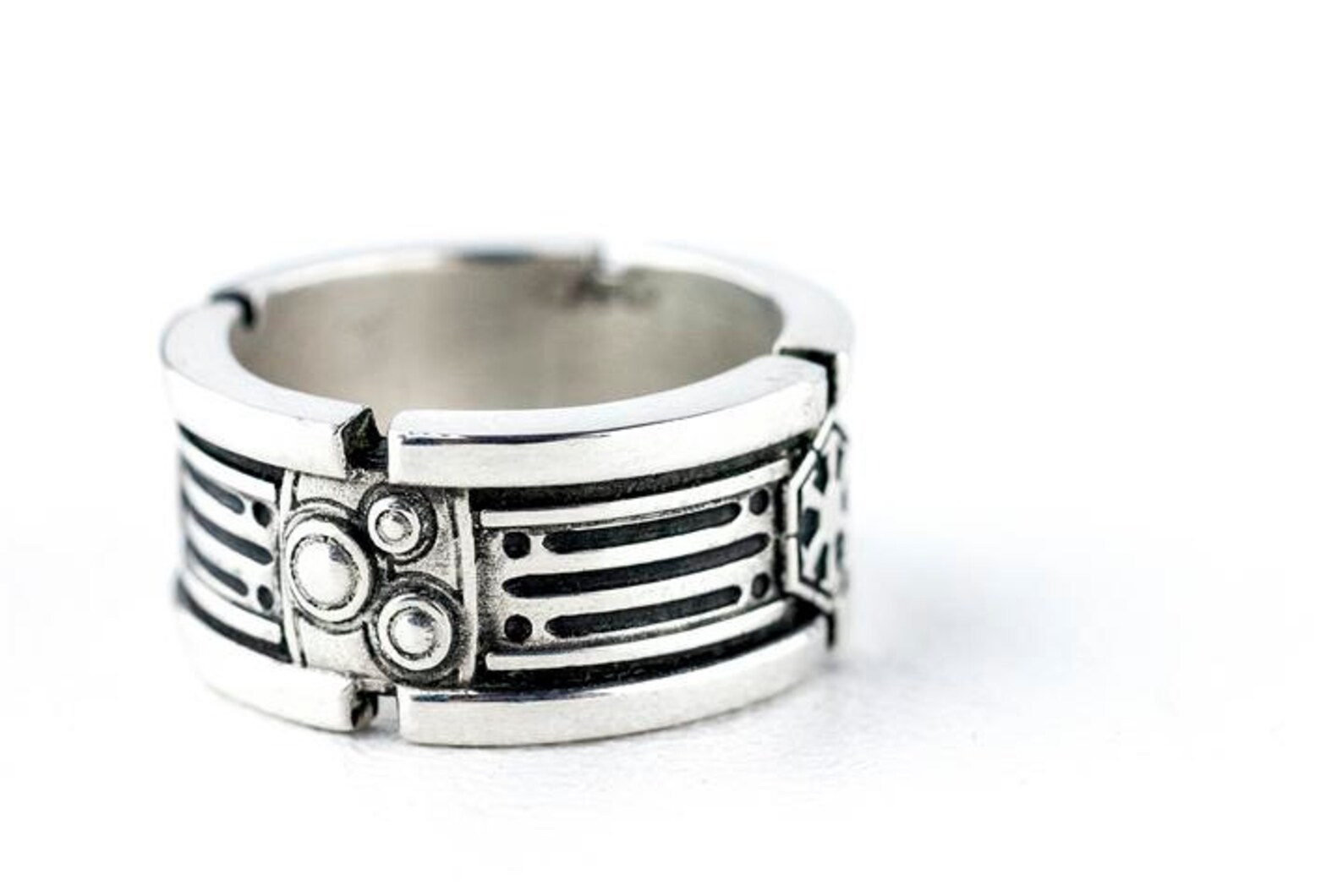 Lightsaber Wedding Ring Band Sterling Silver Custom Ring Etsy