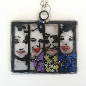 The Golden Girls Necklace, Golden Girls Earrings, Resin Jewelry, Icon, Resin Art
