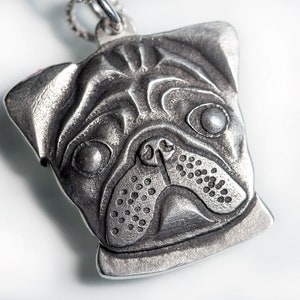 Pug Necklace Jewelry Sterling Silver  Pendant Personalized