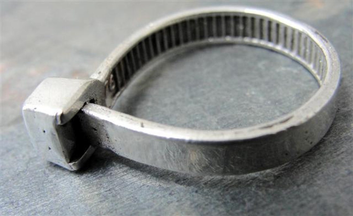 Ziptie Ring Jewelry Sterling Silver Zip Tie Ring Etsy